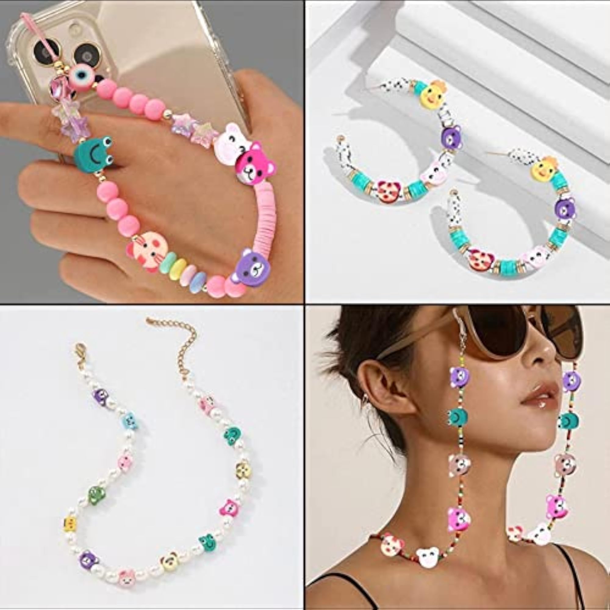 100 Pcs Polymer Clay Beads Cartoon Heishi Spacer Beads